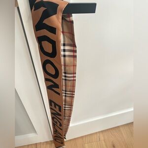 SOLD! Burberry Vintage Check Logo Silk Ribbon Scarf